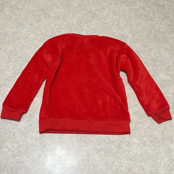 DISNEY FAUX FUR SWEATSHIRT WITH SANTA MICKEY APPLIQUÉ & EMBROIDERED SNOWFLAKES - Picture 6 of 7